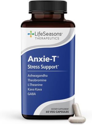 LifeSeasons Anxie-T – Stress Relief Supplement – Supports Mood & Mental Focus – Feel Calm and Relaxed – Eases Tension & Nervousness – Ashwagandha, Kava Kava, GABA & L-Theanine – 60 Capsules LifeSeasons Anxie-T – Stress Relief Supplement – Supports Mood & Mental Focus – Feel Calm and Relaxed – Eases Tension & Nervousness – Ashwagandha, Kava Kava, GABA & L-Theanine – 60 Capsules