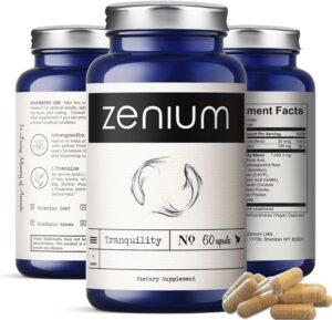 Zenium – Relieve Stress, Tension, Worry, Nervousness, & Irritability | Calm The Mind & Body | Ayurvedic | Natural Relief Supplement | Boosts Mood | Ashwagandha, L-Theanine, GABA, Rhodiola |60 Capsules Zenium – Relieve Stress, Tension, Worry, Nervousness, & Irritability | Calm The Mind & Body | Ayurvedic | Natural Relief Supplement | Boosts Mood | Ashwagandha, L-Theanine, GABA, Rhodiola |60 Capsules