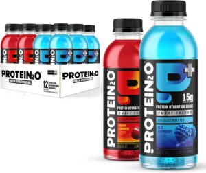 Protein2o 15g Whey Protein Isolate Hydration Drink Plus Energy & Focus, 350mg of Electrolytes, Vitamins B5 & B6, Sugar Free, Energy Variety Pack, 16.9 oz Bottle (Pack of 12) Protein2o 15g Whey Protein Isolate Hydration Drink Plus Energy & Focus, 350mg of Electrolytes, Vitamins B5 & B6, Sugar Free, Energy Variety Pack, 16.9 oz Bottle (Pack of 12)