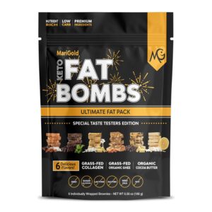 MariGold Keto Fat Bombs – 6 Flavor Sampler – Collagen Protein Bars | Healthy Low-Carb, Low-Sugar Snacks | Organic Ingredients, Gluten-Free, Non-GMO MariGold Keto Fat Bombs – 6 Flavor Sampler – Collagen Protein Bars | Healthy Low-Carb, Low-Sugar Snacks | Organic Ingredients, Gluten-Free, Non-GMO