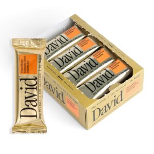 David High Protein Bars No Sugar – Sugar Free Protein Bars, Low Carb, Gluten Free – 28g of Protein, 150 Calories – David Bar On-The-Go Snack – Peanut Butter Chocolate Chunk Flavor, Pack of 12 David High Protein Bars No Sugar – Sugar Free Protein Bars, Low Carb, Gluten Free – 28g of Protein, 150 Calories – David Bar On-The-Go Snack – Peanut Butter Chocolate Chunk Flavor, Pack of 12