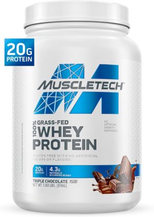 Muscletech Grass-Fed Whey Protein Powder (Triple Chocolate, 1.8LB) – Whey Protein Smoothie & Milk Shake Mix Supports Muscle Gain & Recovery – 20g of Whey Protein for Women & Men – Non-GMO, Gluten-Free Muscletech Grass-Fed Whey Protein Powder (Triple Chocolate, 1.8LB) – Whey Protein Smoothie & Milk Shake Mix Supports Muscle Gain & Recovery – 20g of Whey Protein for Women & Men – Non-GMO, Gluten-Free