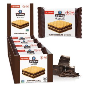 Rip Van Dark Chocolate Wafer Cookies – Healthy Snacks – Non GMO, Keto, Low Carb, Low Sugar (2g), Low Calorie and Vegan, 16 Count Rip Van Dark Chocolate Wafer Cookies – Healthy Snacks – Non GMO, Keto, Low Carb, Low Sugar (2g), Low Calorie and Vegan, 16 Count
