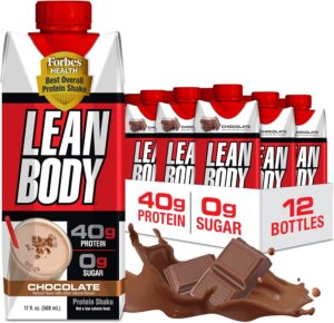 Lean Body Ready-to-Drink Chocolate Protein Shake, 40g Protein, Whey Blend, 0 Sugar, Gluten Free, 22 Vitamins & Minerals, LABRADA, 17 Fl Oz (Pack of 12) Lean Body Ready-to-Drink Chocolate Protein Shake, 40g Protein, Whey Blend, 0 Sugar, Gluten Free, 22 Vitamins & Minerals, LABRADA, 17 Fl Oz (Pack of 12)