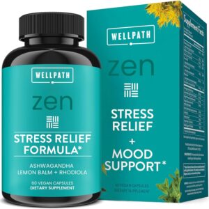 WellPath Zen Stress Relief Supplement + Mood Support | Calm, Stress & Energy Support | Ashwagandha Root, Rhodiola Rosea, L-Theanine, Lemon Balm | Herbal Capsules, 60 Ct WellPath Zen Stress Relief Supplement + Mood Support | Calm, Stress & Energy Support | Ashwagandha Root, Rhodiola Rosea, L-Theanine, Lemon Balm | Herbal Capsules, 60 Ct