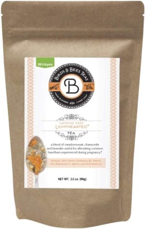Birds & Bees Teas – Organic Heartburn Relief for Acid Reflux and Pregnancy Heartburn Tea – Lighthearted Tea is a Delicious Natural Remedy for Pregnancy Heartburn Relief, 40 Servings, 3.5 oz Birds & Bees Teas – Organic Heartburn Relief for Acid Reflux and Pregnancy Heartburn Tea – Lighthearted Tea is a Delicious Natural Remedy for Pregnancy Heartburn Relief, 40 Servings, 3.5 oz