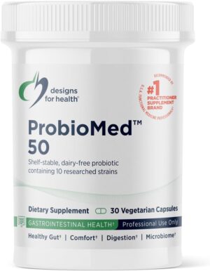 Designs for Health ProbioMed 50 – Probiotics for Digestive Health – 10 Strains with Lactobacillus acidophilus Probiotic + Lactobacillus rhamnosus – Gut Health + Immune Support Supplement (30 Caps) Designs for Health ProbioMed 50 – Probiotics for Digestive Health – 10 Strains with Lactobacillus acidophilus Probiotic + Lactobacillus rhamnosus – Gut Health + Immune Support Supplement (30 Caps)