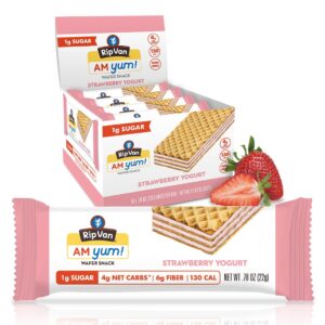 Rip Van AM YUM Strawberry Yogurt – Keto – Non-GMO – Healthy Snacks – Low Carb & Low Sugar (1g) – Low Calorie – 16 Count Rip Van AM YUM Strawberry Yogurt – Keto – Non-GMO – Healthy Snacks – Low Carb & Low Sugar (1g) – Low Calorie – 16 Count
