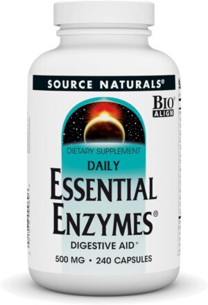 Source Naturals Essential Enzymes 500mg Bio-Aligned Multiple Enzyme Supplement Herbal Defense for Digestion, Gas, Constipation & Bloating Relief – Supports Immune System – 240 Capsules Source Naturals Essential Enzymes 500mg Bio-Aligned Multiple Enzyme Supplement Herbal Defense for Digestion, Gas, Constipation & Bloating Relief – Supports Immune System – 240 Capsules
