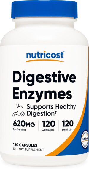 Nutricost Digestive Enzymes 620mg, 120 Capsules – Complete Digestive Enzyme Supplement Nutricost Digestive Enzymes 620mg, 120 Capsules – Complete Digestive Enzyme Supplement