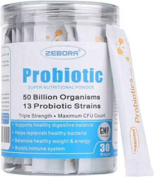 ZEBORA Probiotics for Women, Men and Kids, Prebiotics and Probiotics Powder for Digestive and Immune Gut Health – Support Healthy-Respiratory-System Gluten Free and Non GMO, 30 Packets ZEBORA Probiotics for Women, Men and Kids, Prebiotics and Probiotics Powder for Digestive and Immune Gut Health – Support Healthy-Respiratory-System Gluten Free and Non GMO, 30 Packets