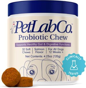 PetLab Co. Probiotics for Dogs, Support Gut Health, Occasional Diarrhea, Digestive Health & Seasonal Allergies – Salmon Flavor – 30 Soft Chews PetLab Co. Probiotics for Dogs, Support Gut Health, Occasional Diarrhea, Digestive Health & Seasonal Allergies – Salmon Flavor – 30 Soft Chews