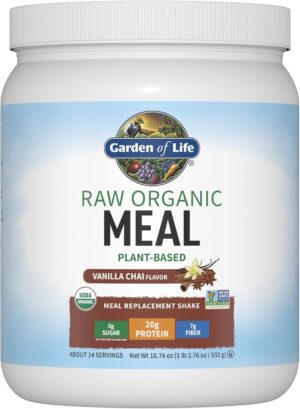 Garden of Life Meal Replacement Shakes, Vegan Protein Powder, Raw Organic Protein Powder, Vanilla Chai Protein Powder with Plant Based Pea Protein, Sprouts, Greens, Probiotics, Dairy Free 14 Servings Garden of Life Meal Replacement Shakes, Vegan Protein Powder, Raw Organic Protein Powder, Vanilla Chai Protein Powder with Plant Based Pea Protein, Sprouts, Greens, Probiotics, Dairy Free 14 Servings
