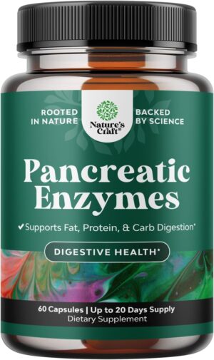 Pancreatin Digestive Enzymes Digestion for Gut Health – Pancreatic Digestive Enzymes for Women & Men with Protease, Lipase & Amylase – Bloating, Stomach Health, Fat, Carb & Protein – 60 Count Pancreatin Digestive Enzymes Digestion for Gut Health – Pancreatic Digestive Enzymes for Women & Men with Protease, Lipase & Amylase – Bloating, Stomach Health, Fat, Carb & Protein – 60 Count