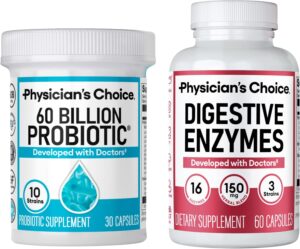 Physician’s CHOICE – Optimal Gut Health Bundle: 60 Billion Probiotics + Digestive Enzymes for Digestive Comfort and Immune Support Physician’s CHOICE – Optimal Gut Health Bundle: 60 Billion Probiotics + Digestive Enzymes for Digestive Comfort and Immune Support