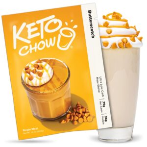 Keto Chow Butterscotch | Keto Meal Replacement Shake Powder | Nutritionally Complete | Low Carb | Delicious Easy Meal Substitute | Protein Rich You Choose The Fat | Single Meal Sample