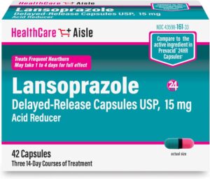 HealthCareAisle Lansoprazole 15 mg – 42 Delayed-Release Capsules – Acid Reducer, Treats Frequent Heartburn HealthCareAisle Lansoprazole 15 mg – 42 Delayed-Release Capsules – Acid Reducer, Treats Frequent Heartburn
