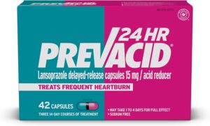 Prevacid 24HR Lansoprazole Delayed-Release Capsules, 15 mg/Acid Reducer, Proton Pump Inhibitor (PPI) for Heartburn Relief, 42 Count Prevacid 24HR Lansoprazole Delayed-Release Capsules, 15 mg/Acid Reducer, Proton Pump Inhibitor (PPI) for Heartburn Relief, 42 Count