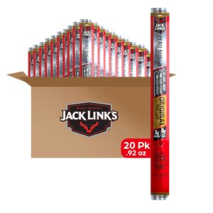 Jack Link’s Beef Sticks, Original Zero Sugar – Protein Snack, Meat Stick with 5g of Protein, Meat Snack Sticks Made with 100% Beef, Keto & Paleo Diet Friendly, Individually Wrapped – 0.92 Oz. (20 Count) Jack Link’s Beef Sticks, Original Zero Sugar – Protein Snack, Meat Stick with 5g of Protein, Meat Snack Sticks Made with 100% Beef, Keto & Paleo Diet Friendly, Individually Wrapped – 0.92 Oz. (20 Count)