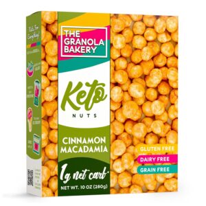 TGB Cinnamon Macadamia Nuts | 1g Net Carb Keto Snack | Gluten Free Low Carb Candy, 10 Ounces TGB Cinnamon Macadamia Nuts | 1g Net Carb Keto Snack | Gluten Free Low Carb Candy, 10 Ounces