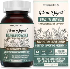 Flora Digest – 3-in-1 Max Strength Digestive Enzymes + Gut Surviving Probiotics & ButyraGen® Postbiotic for Optimal Digestion, Bloating Relief, Regularity, Gut Lining & Colon Support – (60 Capsules) Flora Digest – 3-in-1 Max Strength Digestive Enzymes + Gut Surviving Probiotics & ButyraGen® Postbiotic for Optimal Digestion, Bloating Relief, Regularity, Gut Lining & Colon Support – (60 Capsules)