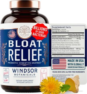Bloat Relief Probiotic and Digestive Enzymes – Anti Bloating Turmeric, Fennel, Bromelain IBS Supplement – Detox Debloat Capsules Gas – Bloating Relief for Women and Men – 30 Gut Health Pills Bloat Relief Probiotic and Digestive Enzymes – Anti Bloating Turmeric, Fennel, Bromelain IBS Supplement – Detox Debloat Capsules Gas – Bloating Relief for Women and Men – 30 Gut Health Pills