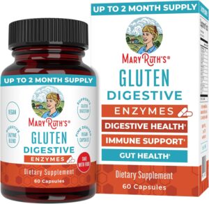 MaryRuth Organics Gluten Enzymes Capsules | Enzyme Supplement for Gut Health Support | Gluten Digestion | & Nutrient Absorption | Vegan | Gluten Free | 60 Count MaryRuth Organics Gluten Enzymes Capsules | Enzyme Supplement for Gut Health Support | Gluten Digestion | & Nutrient Absorption | Vegan | Gluten Free | 60 Count