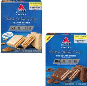 Atkins Protein Wafer Crisps Bundle, Peanut Butter & Chocolate Crème, Keto Friendly, 5 Count Each Atkins Protein Wafer Crisps Bundle, Peanut Butter & Chocolate Crème, Keto Friendly, 5 Count Each
