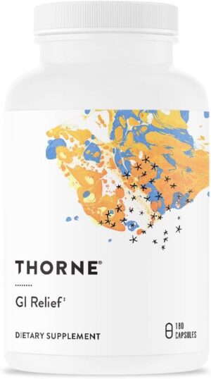 THORNE GI Relief – Digestion Supplement Supports Gut Health & Bloating Relief* – Made with Marshmallow Root Extract & Digestive Enzymes – 180 Capsules – 90 Servings THORNE GI Relief – Digestion Supplement Supports Gut Health & Bloating Relief* – Made with Marshmallow Root Extract & Digestive Enzymes – 180 Capsules – 90 Servings