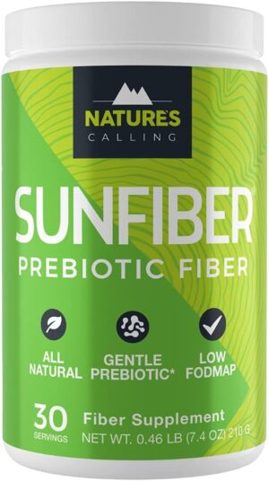 NATURE’S CALLING All-Natural Fiber Supplement | Gentle | Non-GMO | Low-FODMAP | Sunfiber | Prebiotic, 30 Servings (7.4 oz)