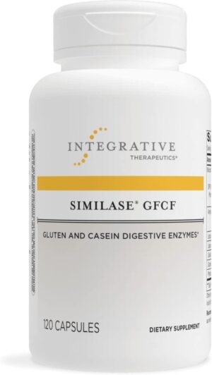Integrative Therapeutics Similase GFCF – Digestive Enzyme Supplement for Occasional Gas & Bloating* – Supports Gluten & Casein Digestion* – 120 Vegan Capsules