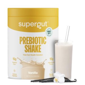 Supergut GLP-1 Boosting Prebiotic Shakes, Vanilla – Gut Healthy Meal Replacement with 15g Fiber, 15g Protein & 5g Net Carbs – Keto Friendly – 8 Servings Supergut GLP-1 Boosting Prebiotic Shakes, Vanilla – Gut Healthy Meal Replacement with 15g Fiber, 15g Protein & 5g Net Carbs – Keto Friendly – 8 Servings
