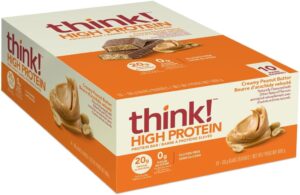 think! Keto Protein Bars, Healthy Low Carb, Low Sugar, Gluten Free Snack with No Artificial Sweeteners, 4G Net Carbs & 10G of Whey Protein – Chocolate Peanut Butter Pie (10 Count) think! Keto Protein Bars, Healthy Low Carb, Low Sugar, Gluten Free Snack with No Artificial Sweeteners, 4G Net Carbs & 10G of Whey Protein – Chocolate Peanut Butter Pie (10 Count)