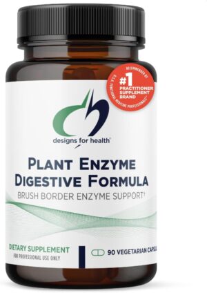 Designs for Health Plant Enzyme Digestive Formula – Vegetarian Digestive Enzymes Supplement – Gut Support with Hemicellulase, Protease + More – May Support Occasional Gas + Bloating (90 Capsules) Designs for Health Plant Enzyme Digestive Formula – Vegetarian Digestive Enzymes Supplement – Gut Support with Hemicellulase, Protease + More – May Support Occasional Gas + Bloating (90 Capsules)