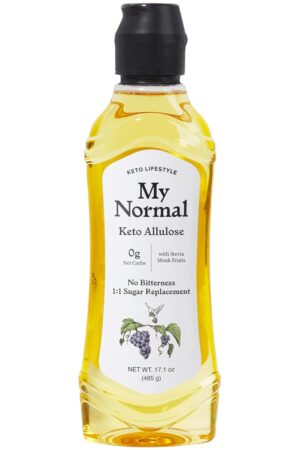 My Normal Keto Allulose 17.10 oz – Allulose 99.52%, Monk Fruit, Stevia Blend Thin Syrup, Zero Calorie Sweetener, 1:1 Sugar Substitute, Low Glycemic, Gluten Free, Zero Net Carbs, Zero Sugar
