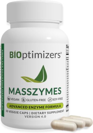 BIOptimizers MassZymes Digestive Enzymes Supplement – Max Nutrient Absorption, Boost Energy, Reduce Bloating – Health Vegan Dairy-Free – Muscle Recovery, Gut Health & Clarity – 100,000 Units 30 Caps BIOptimizers MassZymes Digestive Enzymes Supplement – Max Nutrient Absorption, Boost Energy, Reduce Bloating – Health Vegan Dairy-Free – Muscle Recovery, Gut Health & Clarity – 100,000 Units 30 Caps