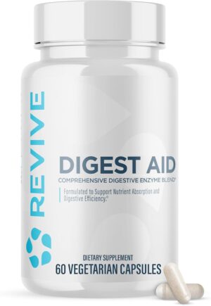 Revive MD Digest Aid, Digestive Support Supplement for Men & Women – Comprehensive Digestive Enzyme Blend with Probiotics & Prebiotics for Gut Health & Healthy Digestion – 90 Capsules Revive MD Digest Aid, Digestive Support Supplement for Men & Women – Comprehensive Digestive Enzyme Blend with Probiotics & Prebiotics for Gut Health & Healthy Digestion – 90 Capsules