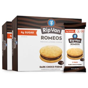 Rip Van Romeos Dark Chocolate Fudge Cookies – Low Sugar Cookies – Healthy Keto Snack – Individual 2 Packs (18 Count) Rip Van Romeos Dark Chocolate Fudge Cookies – Low Sugar Cookies – Healthy Keto Snack – Individual 2 Packs (18 Count)