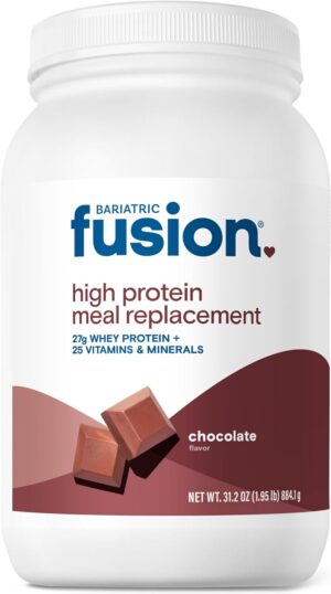 Bariatric Fusion Chocolate High Protein Meal Replacement Shake | 27g Whey Isolate Bariatric Protein Powder | Lactose Free Whey Protein Powder | Gluten and Sugar Free | 21 Servings Bariatric Fusion Chocolate High Protein Meal Replacement Shake | 27g Whey Isolate Bariatric Protein Powder | Lactose Free Whey Protein Powder | Gluten and Sugar Free | 21 Servings