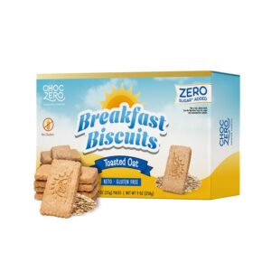 ChocZero Breakfast Biscuits, Toasted Oat, Gluten Free, Grain Free, No Added Sugar, 30 Keto Biscuits Per Box, 9 Ounce (Pack of 1) ChocZero Breakfast Biscuits, Toasted Oat, Gluten Free, Grain Free, No Added Sugar, 30 Keto Biscuits Per Box, 9 Ounce (Pack of 1)