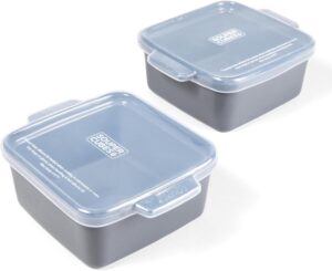 Souper Cubes Stoneware – 5″ x 5″ Small Ceramic Baking Dish Set with Silicone Covers – Small Casserole Dishes for Oven – Kitchen and Bakeware Essentials – Set of 2 – Charcoal Mini Baking Dishes Souper Cubes Stoneware – 5″ x 5″ Small Ceramic Baking Dish Set with Silicone Covers – Small Casserole Dishes for Oven – Kitchen and Bakeware Essentials – Set of 2 – Charcoal Mini Baking Dishes