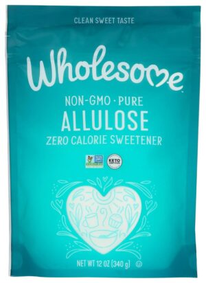 Wholesome Sweeteners 12-Ounce Allulose Sweetener, Zero Calorie Sugar Substitute, Keto Friendly, Non GMO, Non-Erythritol, Gluten Free & Vegan Sweetener, 8 Pack Wholesome Sweeteners 12-Ounce Allulose Sweetener, Zero Calorie Sugar Substitute, Keto Friendly, Non GMO, Non-Erythritol, Gluten Free & Vegan Sweetener, 8 Pack