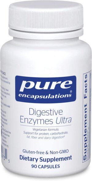 Pure Encapsulations Digestive Enzymes Ultra – Vegetarian Digestive Enzyme Supplement to Support Protein, Carb, Fiber, and Dairy Digestion* – 90 Capsules