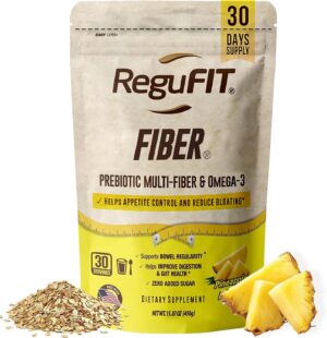 Fiber Powder to Supports Bloating Relief & Gut Health, Helps Maintain Regularity, Prebiotic, Superfood, Omega-3 ALA, Pineapple Flavor, 30 svgs Fiber Powder to Supports Bloating Relief & Gut Health, Helps Maintain Regularity, Prebiotic, Superfood, Omega-3 ALA, Pineapple Flavor, 30 svgs
