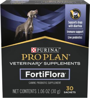 Purina Pro Plan Veterinary Supplements FortiFlora Dog Probiotic Supplement, Canine Nutritional Supplement – 30 Ct. Box