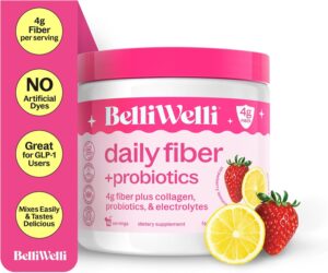 Fiber Supplement for Women&Men, Premium Daily Fiber Powder from Organic Acacia with Added Collagen, Electrolytes&Probiotics, No Bloat, Constipation&Gut Health Support (Strawberry Lemonade) Fiber Supplement for Women&Men, Premium Daily Fiber Powder from Organic Acacia with Added Collagen, Electrolytes&Probiotics, No Bloat, Constipation&Gut Health Support (Strawberry Lemonade)