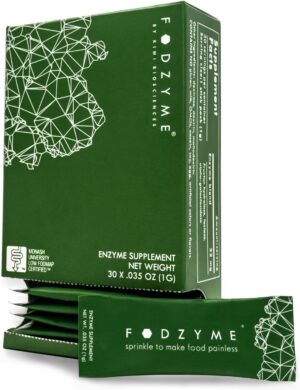 FODZYME 30 Dose On-The-Go Kit – Relief for Bloating, Gassiness, Constipation, Diarrhea, Abdominal Pain – Digestive Enzymes for Travel, Dining Out, Family Meals – Onion, Garlic, Bread, Beans, Dairy FODZYME 30 Dose On-The-Go Kit – Relief for Bloating, Gassiness, Constipation, Diarrhea, Abdominal Pain – Digestive Enzymes for Travel, Dining Out, Family Meals – Onion, Garlic, Bread, Beans, Dairy