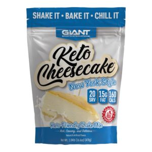 Giant Sports Keto Cheesecake Shake Mix – Delicious Low Carb, Ketogenic Diet Gluten Free Powder Mix – Meal Replacement – Works Great with Almond Milk – New York Style (20 Serving Bag) Giant Sports Keto Cheesecake Shake Mix – Delicious Low Carb, Ketogenic Diet Gluten Free Powder Mix – Meal Replacement – Works Great with Almond Milk – New York Style (20 Serving Bag)