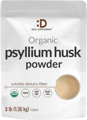DEAL SUPPLEMENT Organic Psyllium Husk Powder, 3lbs (48oz) – Unflavored Plant Based Soluble Dietary Fiber – Gut & Digestion Health – Great for Baking & Cooking – Keto Friendly, Gluten Free, Non-GMO DEAL SUPPLEMENT Organic Psyllium Husk Powder, 3lbs (48oz) – Unflavored Plant Based Soluble Dietary Fiber – Gut & Digestion Health – Great for Baking & Cooking – Keto Friendly, Gluten Free, Non-GMO