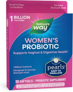 Nature’s Way Women’s Probiotic Pearls, Supports Vaginal and Digestive Health*, 1 Billion Live Cultures, No Refrigeration Required, 30 Softgels (Packaging May Vary) Nature’s Way Women’s Probiotic Pearls, Supports Vaginal and Digestive Health*, 1 Billion Live Cultures, No Refrigeration Required, 30 Softgels (Packaging May Vary)